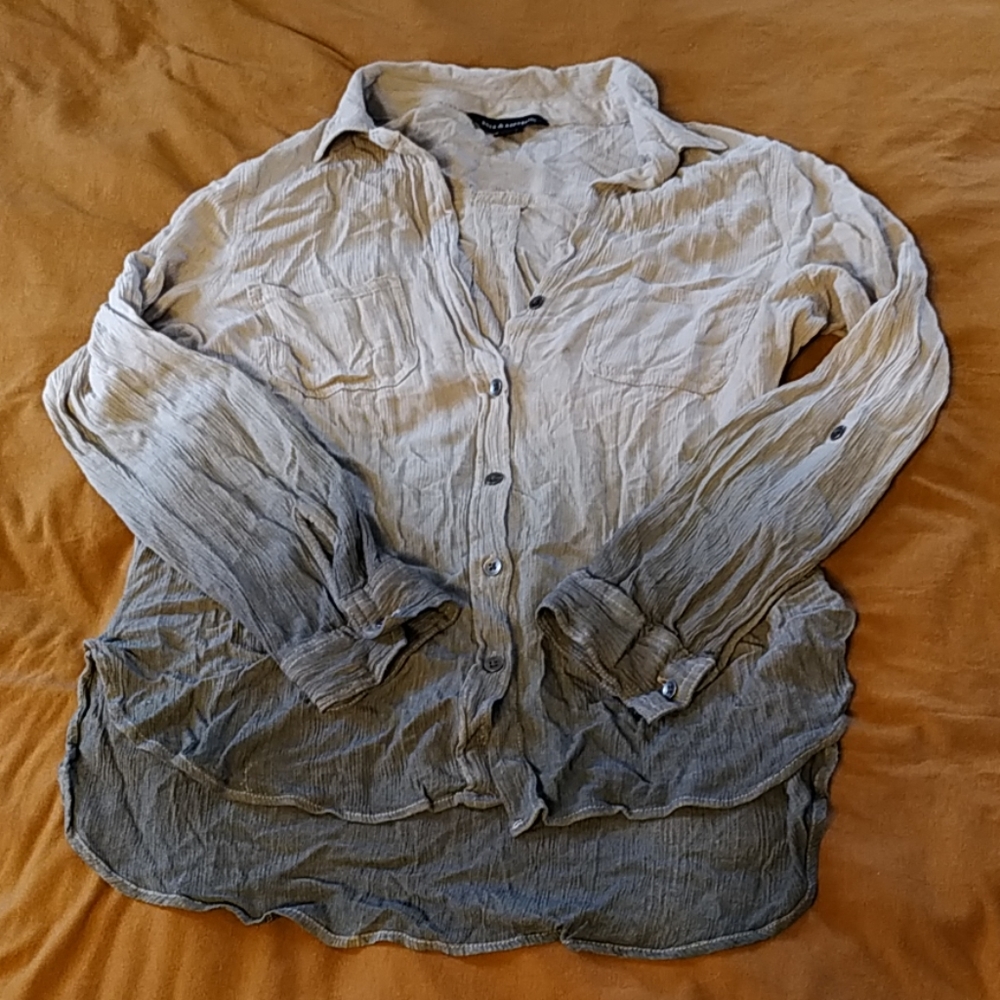 Ombre Crinkle Button Down - Size S